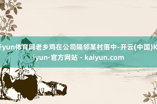 开yun体育网老乡鸡在公司隔邻某村落中-开云(中国)Kaiyun·官方网站 - kaiyun.com