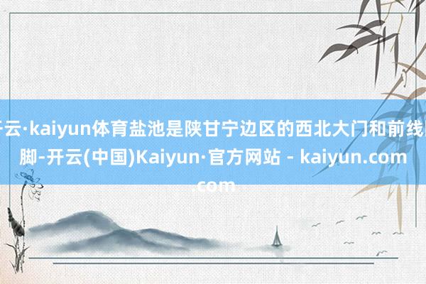 开云·kaiyun体育盐池是陕甘宁边区的西北大门和前线阵脚-开云(中国)Kaiyun·官方网站 - kaiyun.com