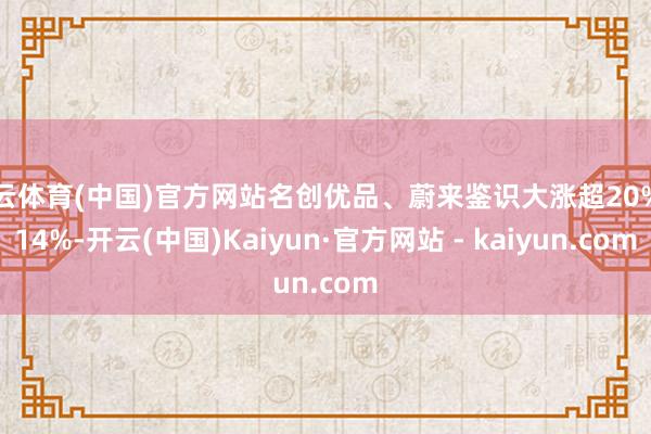 开云体育(中国)官方网站名创优品、蔚来鉴识大涨超20%和14%-开云(中国)Kaiyun·官方网站 - kaiyun.com