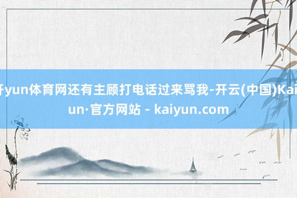 开yun体育网还有主顾打电话过来骂我-开云(中国)Kaiyun·官方网站 - kaiyun.com